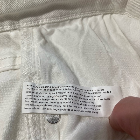 ELOQUII Elements Jeans Sz 16 Wide Leg High Rise Off White Coloured Denim - Picture 7 of 7